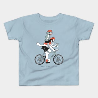 Biker Girl with Dog Kids T-Shirt